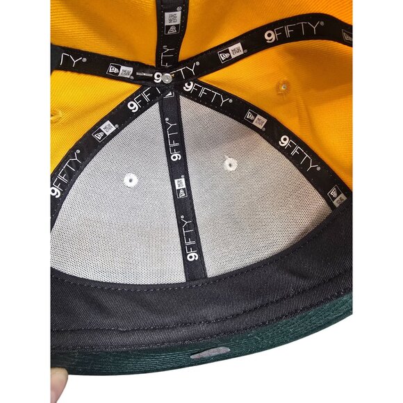 Oakland Athletics New Era 9Fifty Snapback Hat Yellow/Green Adjustable Fit - Picture 8 of 8